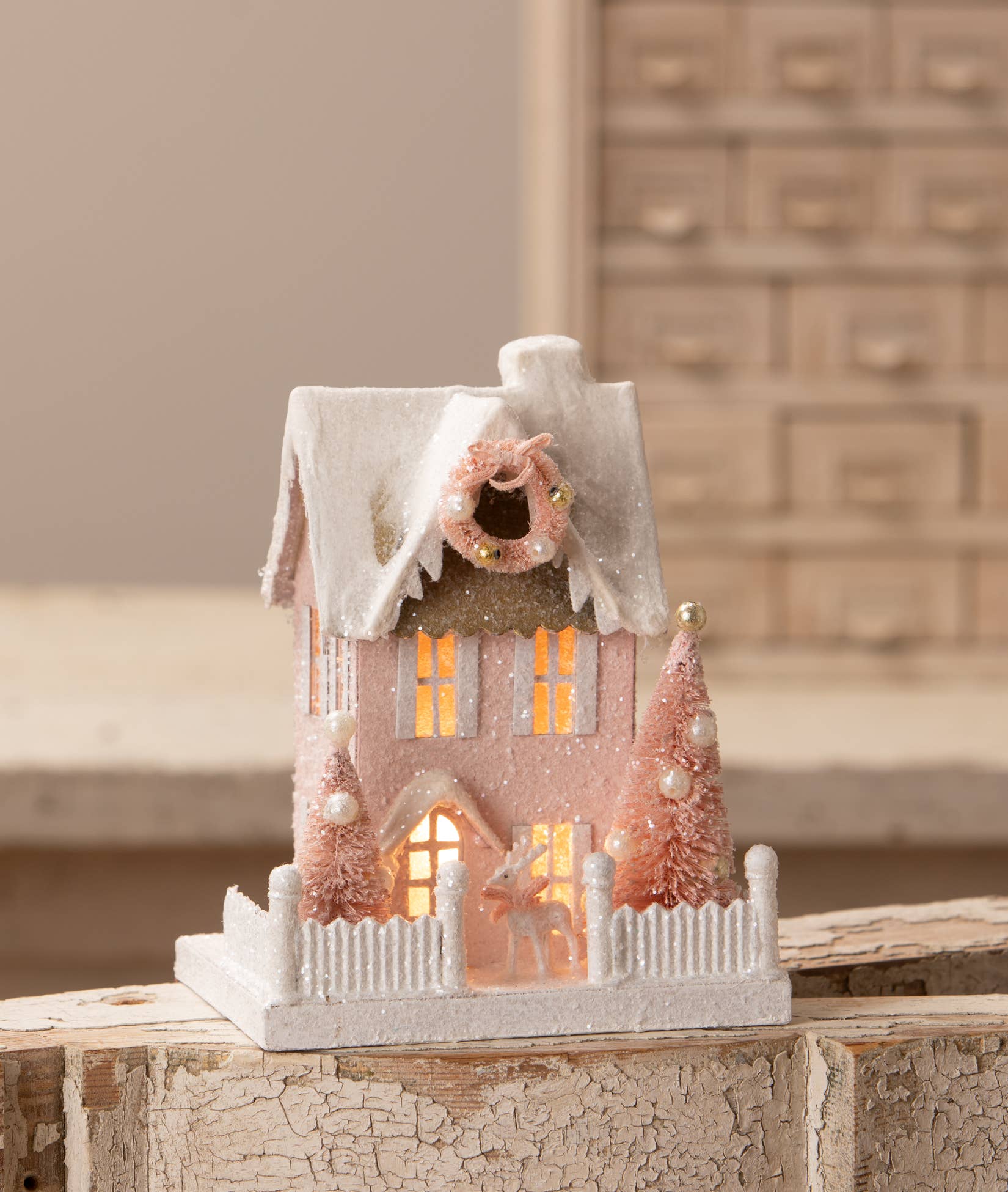 Pretty in Pink Cottage Collectible