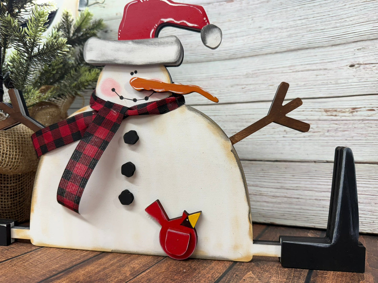 Prim Sitting Snowman - Nifty Decor & More
