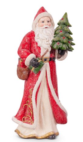 12" Red Santa with Tree christmas ornament