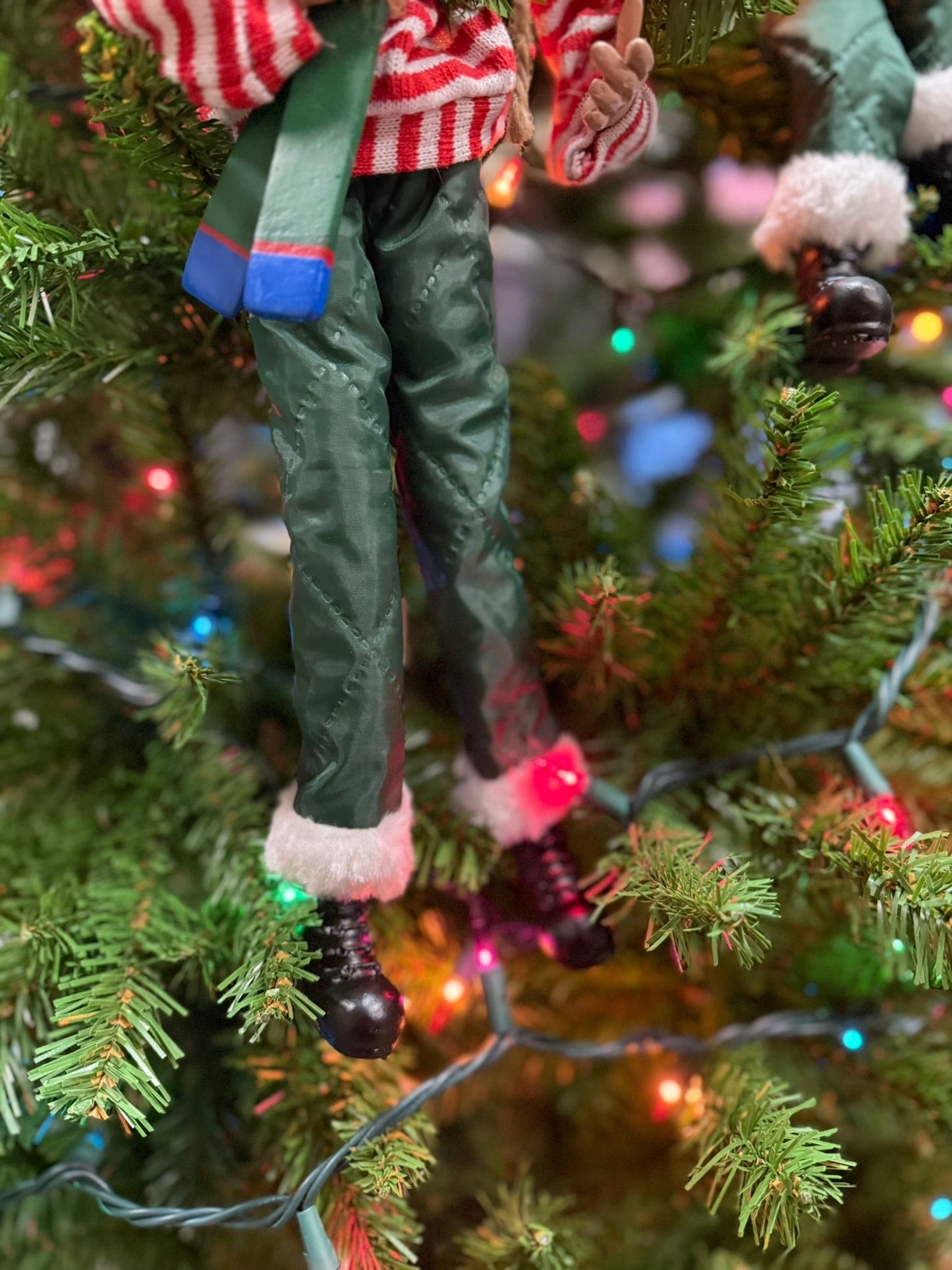 RAZ 16" Skiing Elf - Posable Christmas Decor, Holiday Figurine, Cute Winter Decoration, Festive Elf Decor - Nifty Decor & More