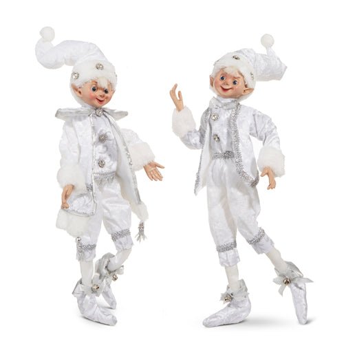 RAZ - 16" Snowflake Elf, Posable Holiday Home Decor, Festive Decoration for Christmas, Cute Elves for Winter Decor - Nifty Decor & More