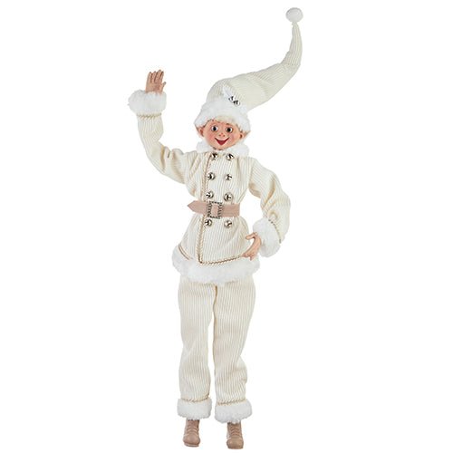 RAZ - 24" Corduroy Elf, Posable Winter Decor, Festive Holiday Decoration, Cute Christmas Home Accent - Nifty Decor & More