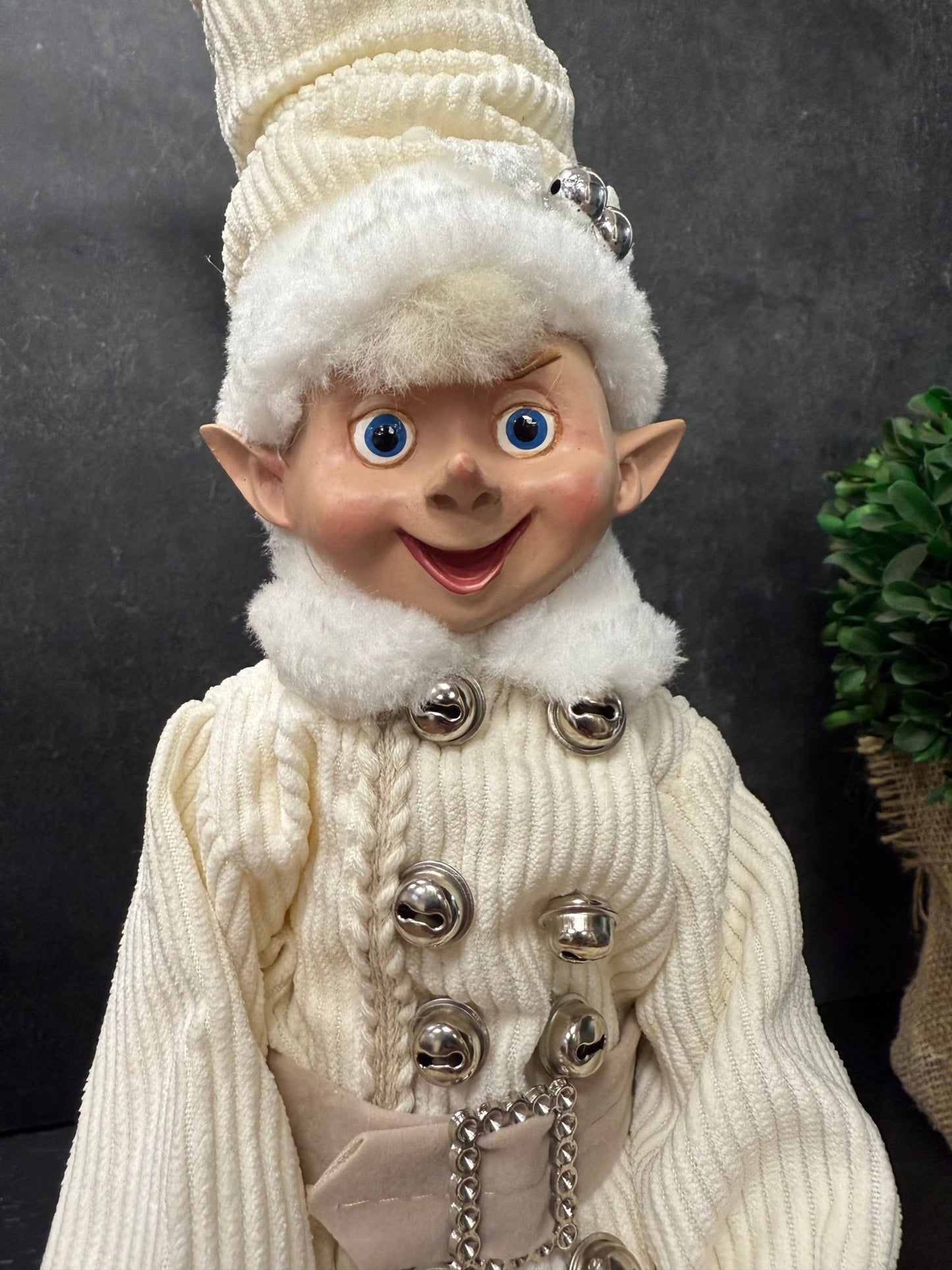 RAZ - 24" Corduroy Elf, Posable Winter Decor, Festive Holiday Decoration, Cute Christmas Home Accent - Nifty Decor & More