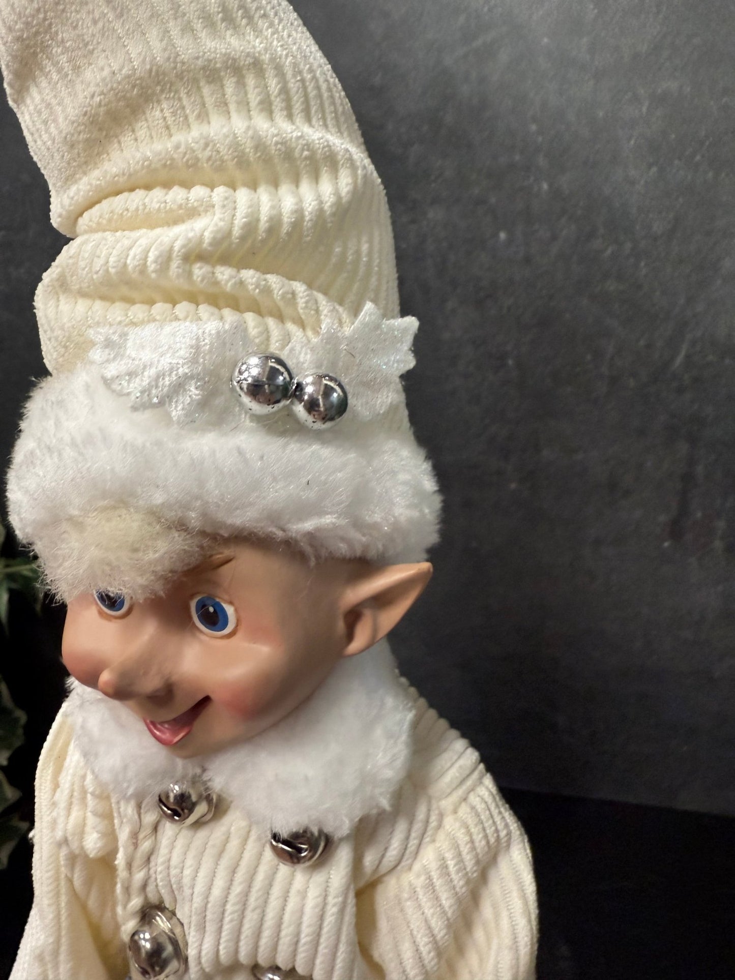 RAZ - 24" Corduroy Elf, Posable Winter Decor, Festive Holiday Decoration, Cute Christmas Home Accent - Nifty Decor & More