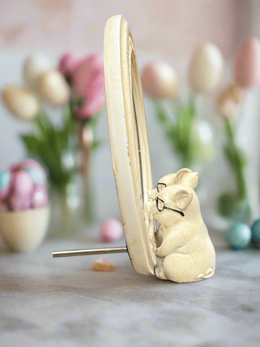 RAZ - 8.75" Pigs with Glasses | Unique Mirrored Decor for Home & Office, Fun Pig Decor, Gift Idea