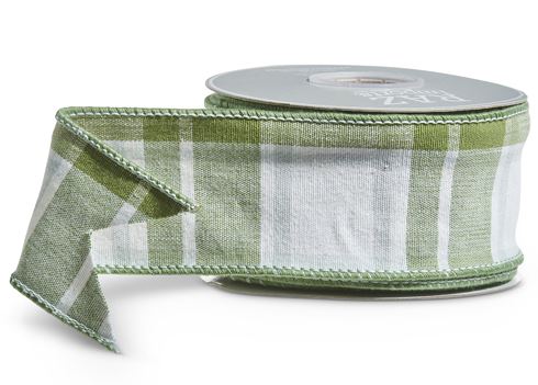 RAZ - Green - Light Made of Cotton Measures 10Yds L X 2.5" W Wired Ribbon