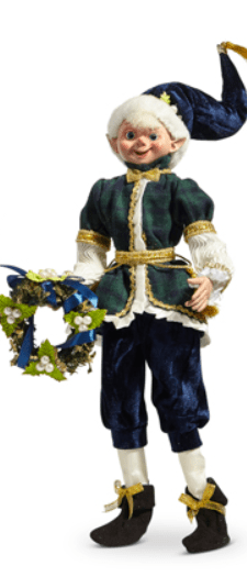 RAZ Imports 16" Posable Black Watch Elf - "Tartan Traditions" Plaid Christmas Figurine - Nifty Decor & More