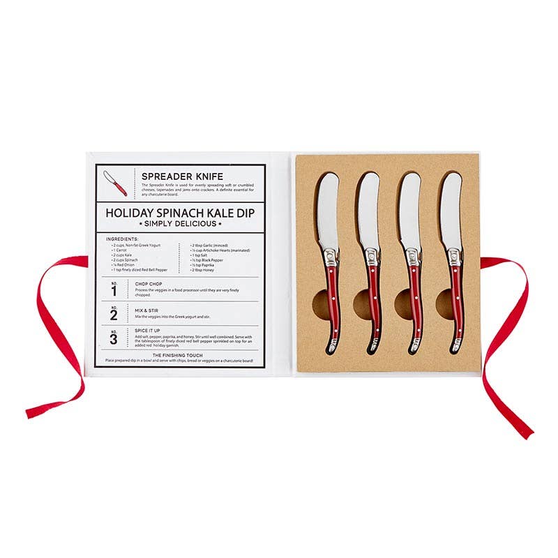 Red Charcuterie Spreaders Book Box - Nifty Decor & More