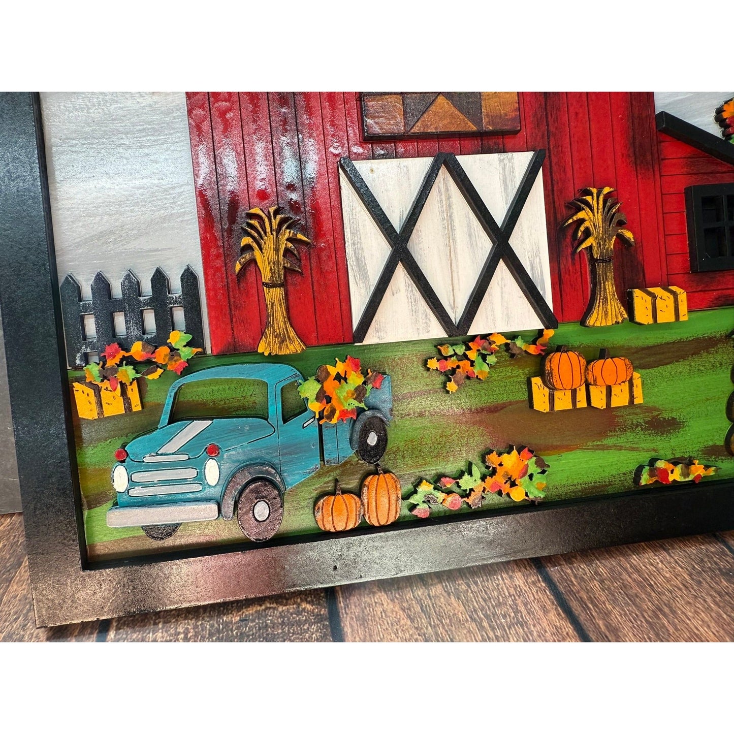 Red Fall Barn Scene Rustic