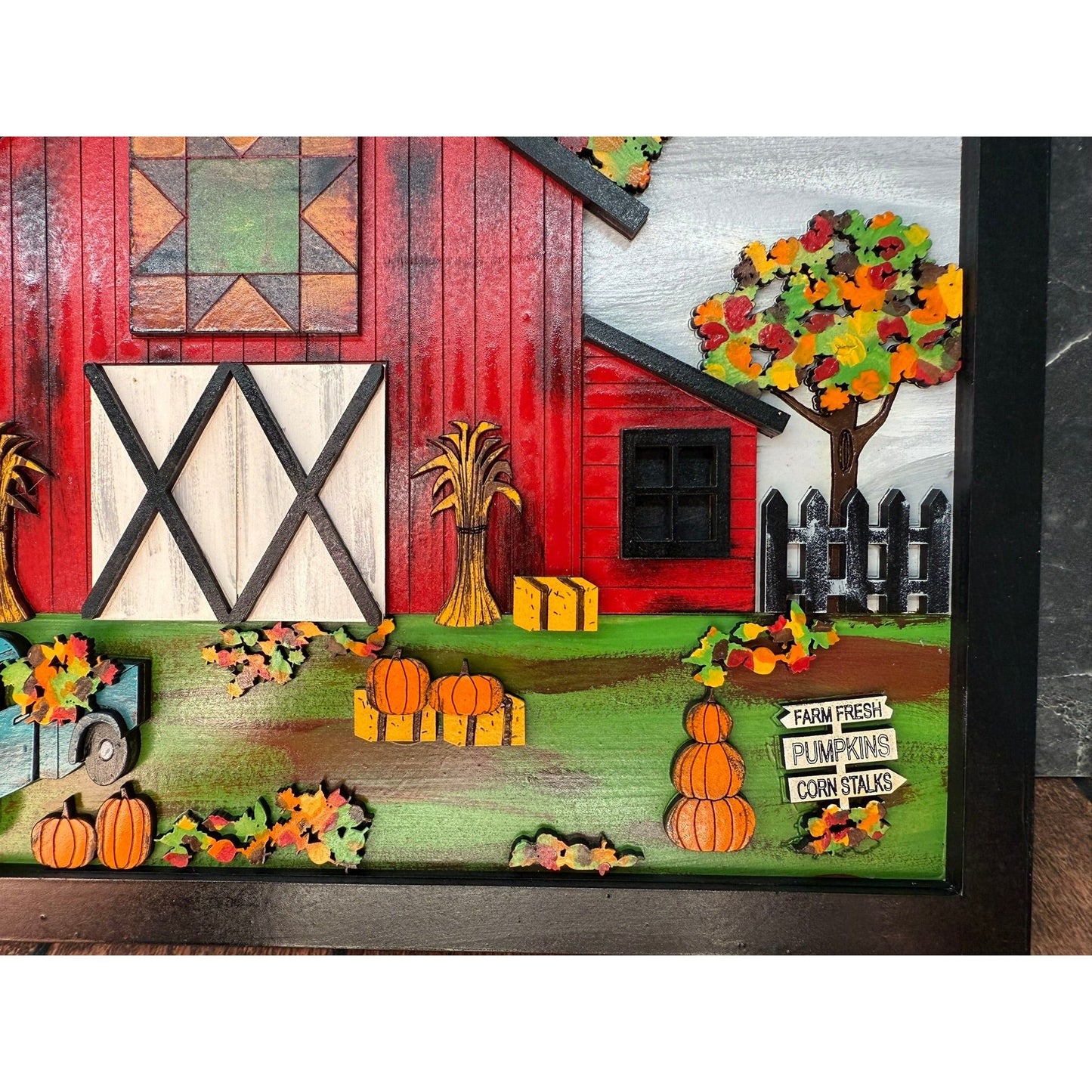 Red Fall Barn Scene Rustic
