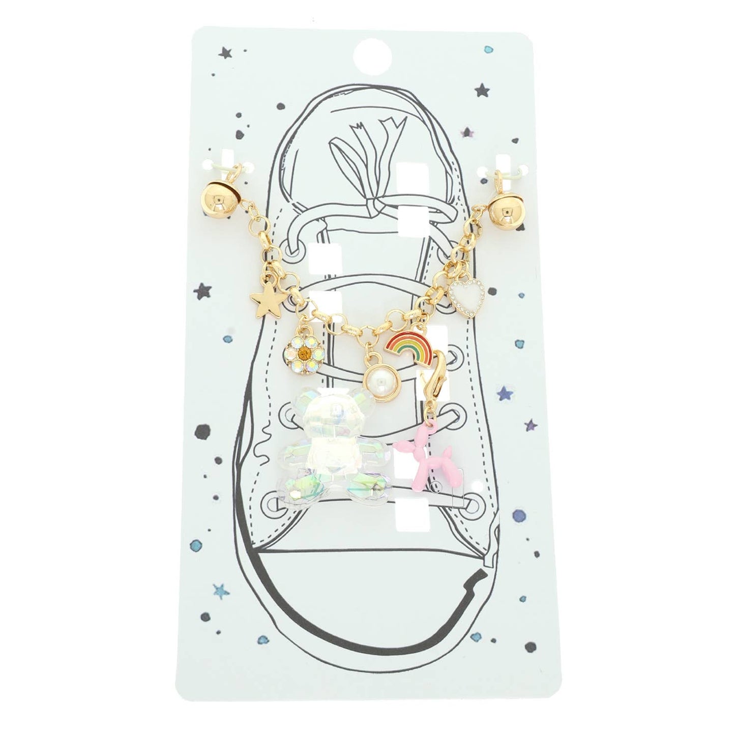 Rhinestone & Pearl Embellished Shoe Chain and Charm Set