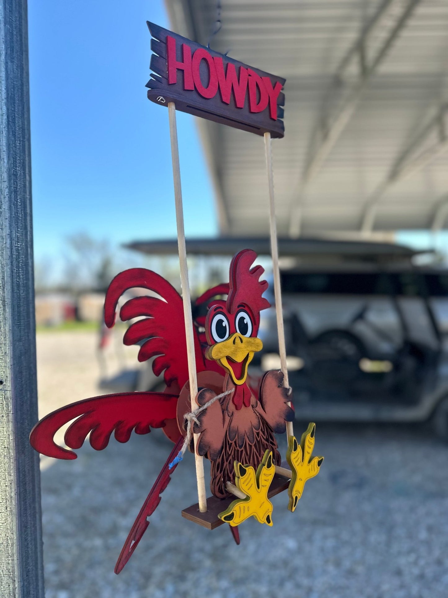 Rooster Windspinner Outdoor Decor