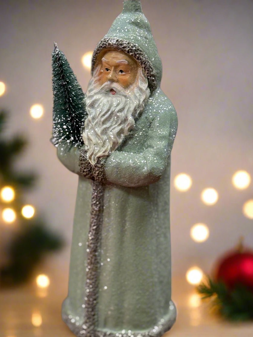 Sage Green Hooded Saint Nick - Nifty Decor & More