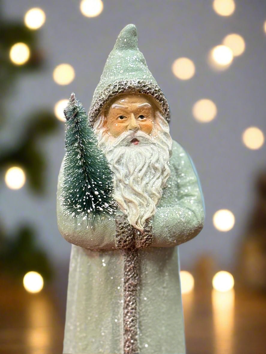 Sage Green Hooded Saint Nick - Nifty Decor & More