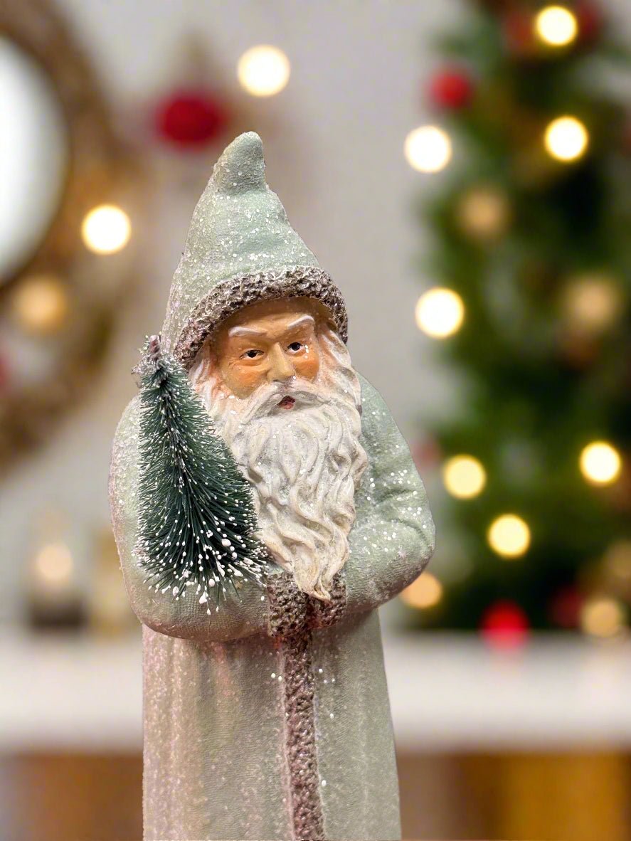 Sage Green Hooded Saint Nick - Nifty Decor & More