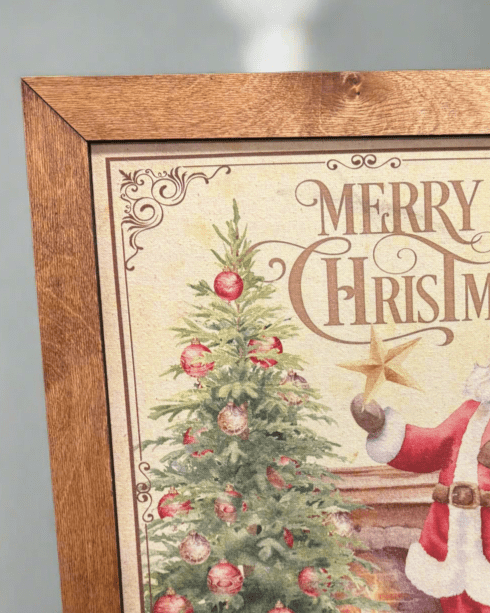 Santa Merry Christmas Framed Hanger - Nifty Decor & More