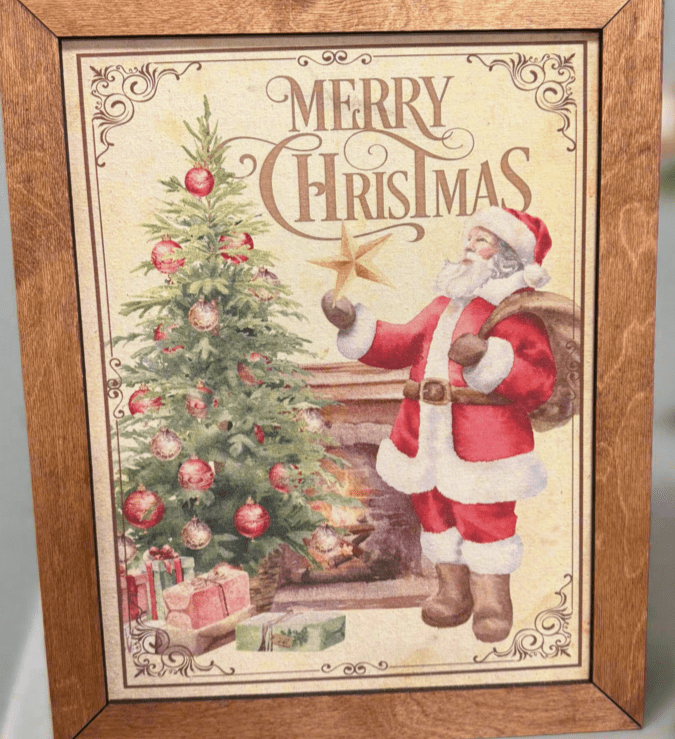 Santa Merry Christmas Framed Hanger - Nifty Decor & More