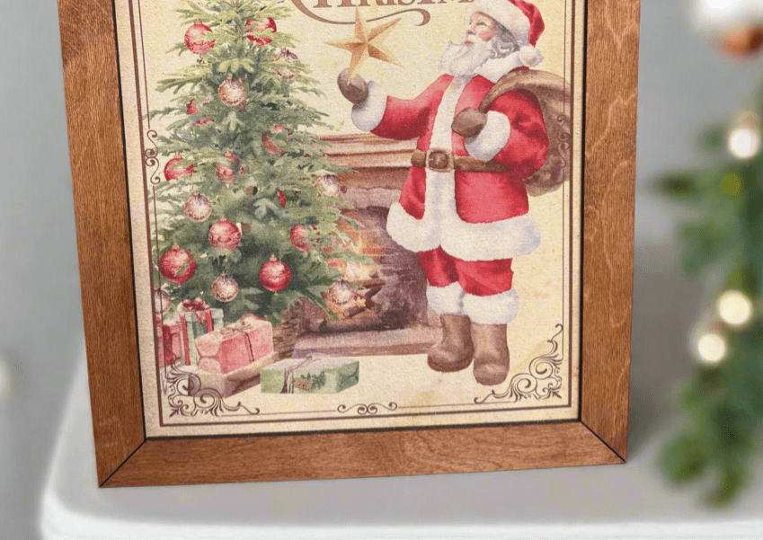 Santa Merry Christmas Framed Hanger - Nifty Decor & More