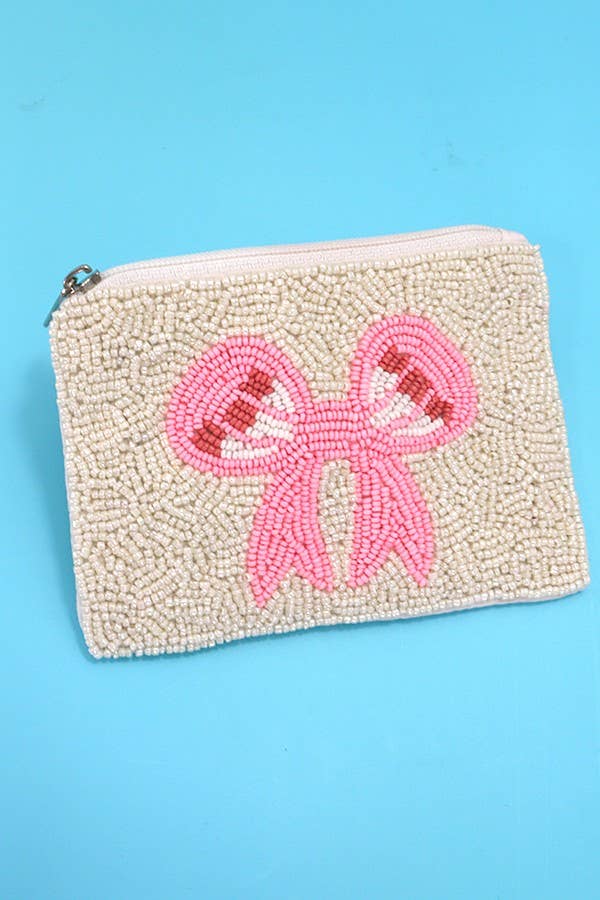 Seed Bead Coin Purses, Bow, Checker & Western Print, Perfect Small Wallet for Her, Preppy and Trendy - Nifty Decor & More