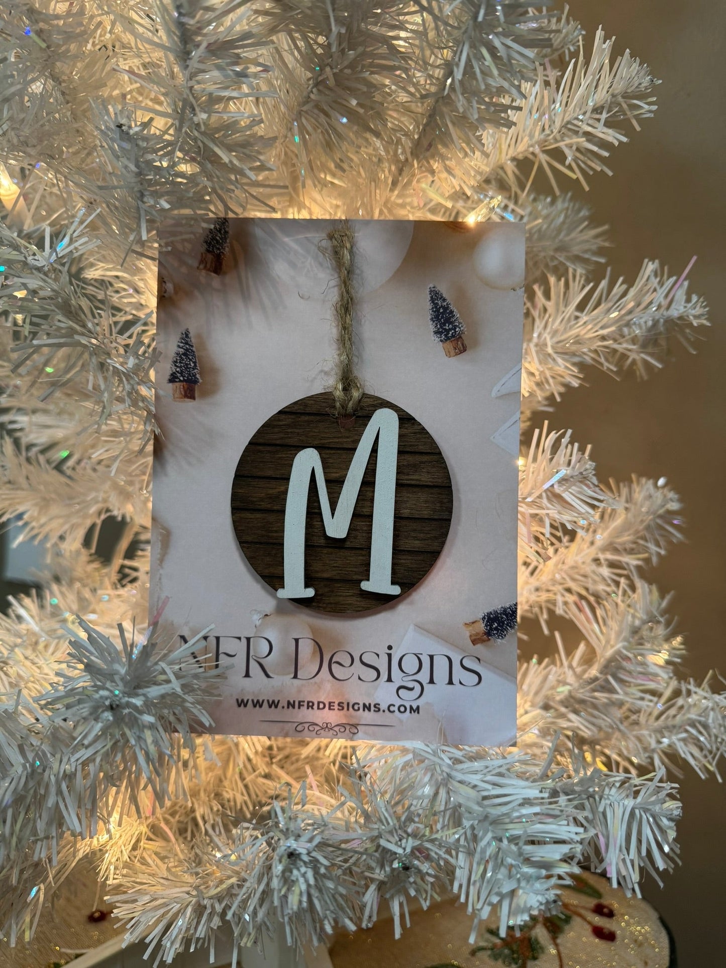 Shiplap Initial Christmas Ornament - Regular Font - Nifty Decor & More