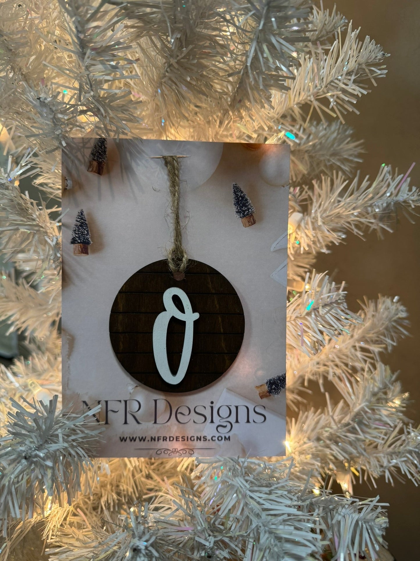 Shiplap Initial Christmas Ornament - Regular Font - Nifty Decor & More