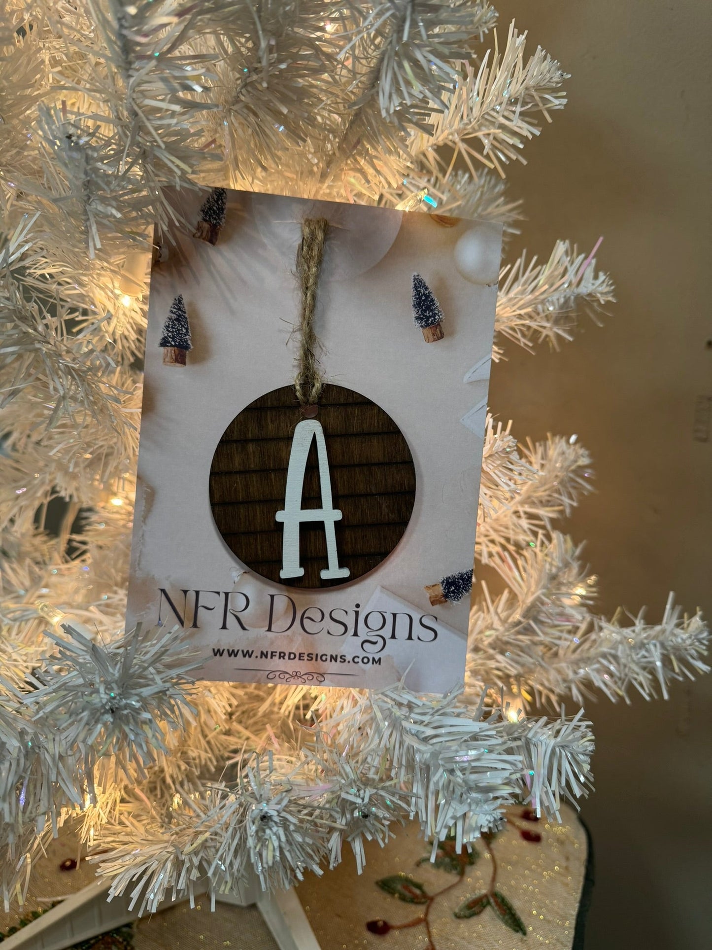 Shiplap Initial Christmas Ornament - Regular Font - Nifty Decor & More