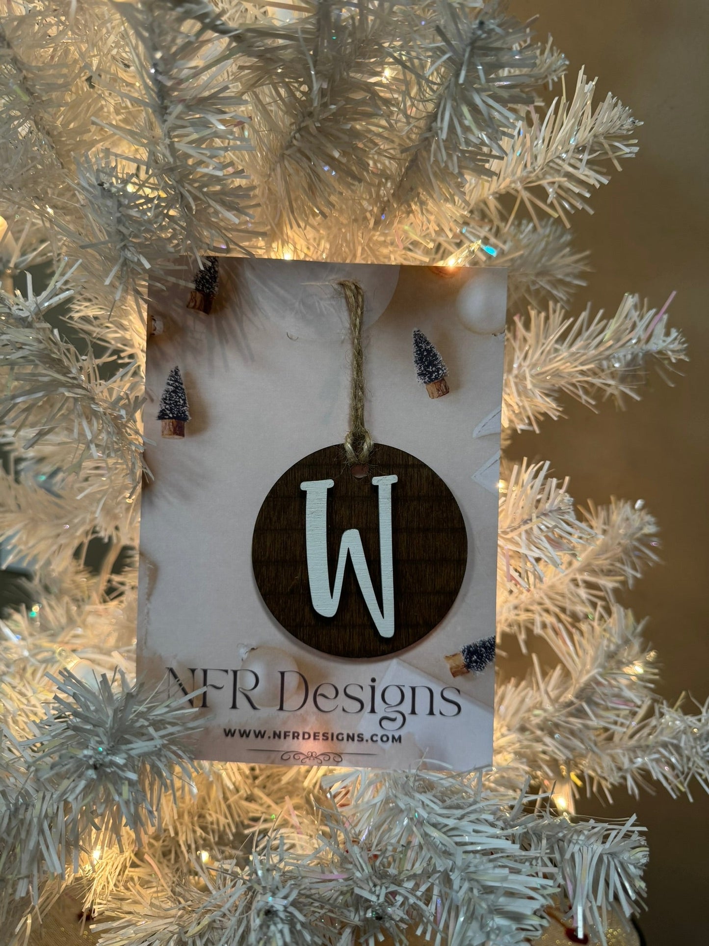 Shiplap Initial Christmas Ornament - Regular Font - Nifty Decor & More