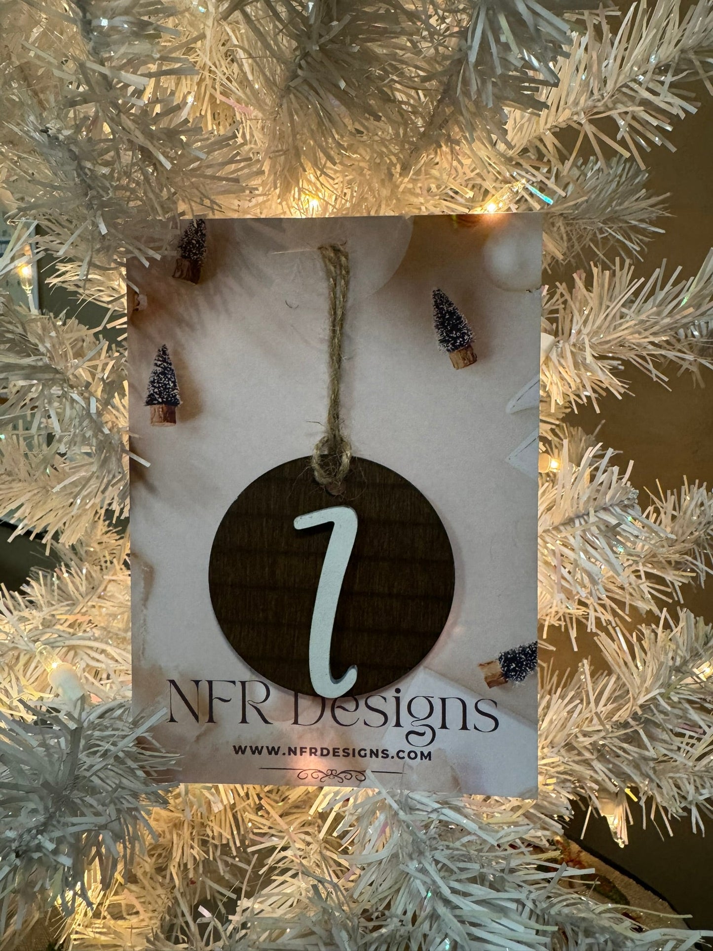 Shiplap Initial Christmas Ornament - Regular Font - Nifty Decor & More