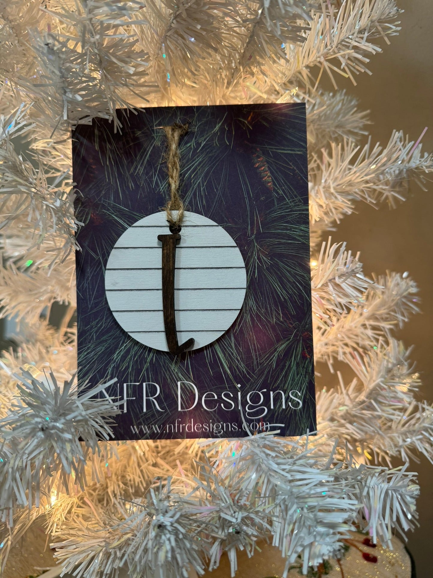 Shiplap Initial Christmas Ornament - Regular Font - Nifty Decor & More