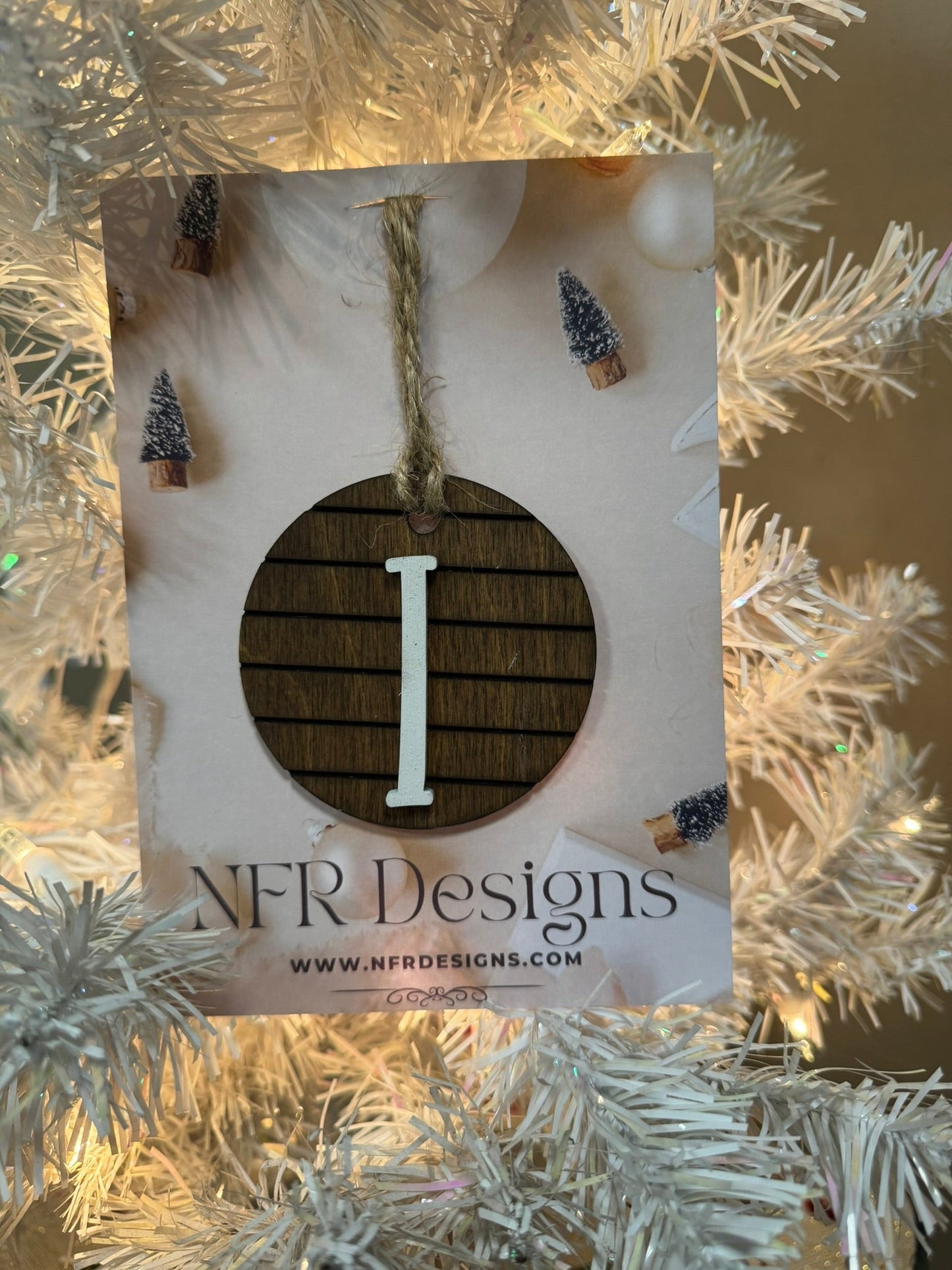 Shiplap Initial Christmas Ornament - Regular Font - Nifty Decor & More