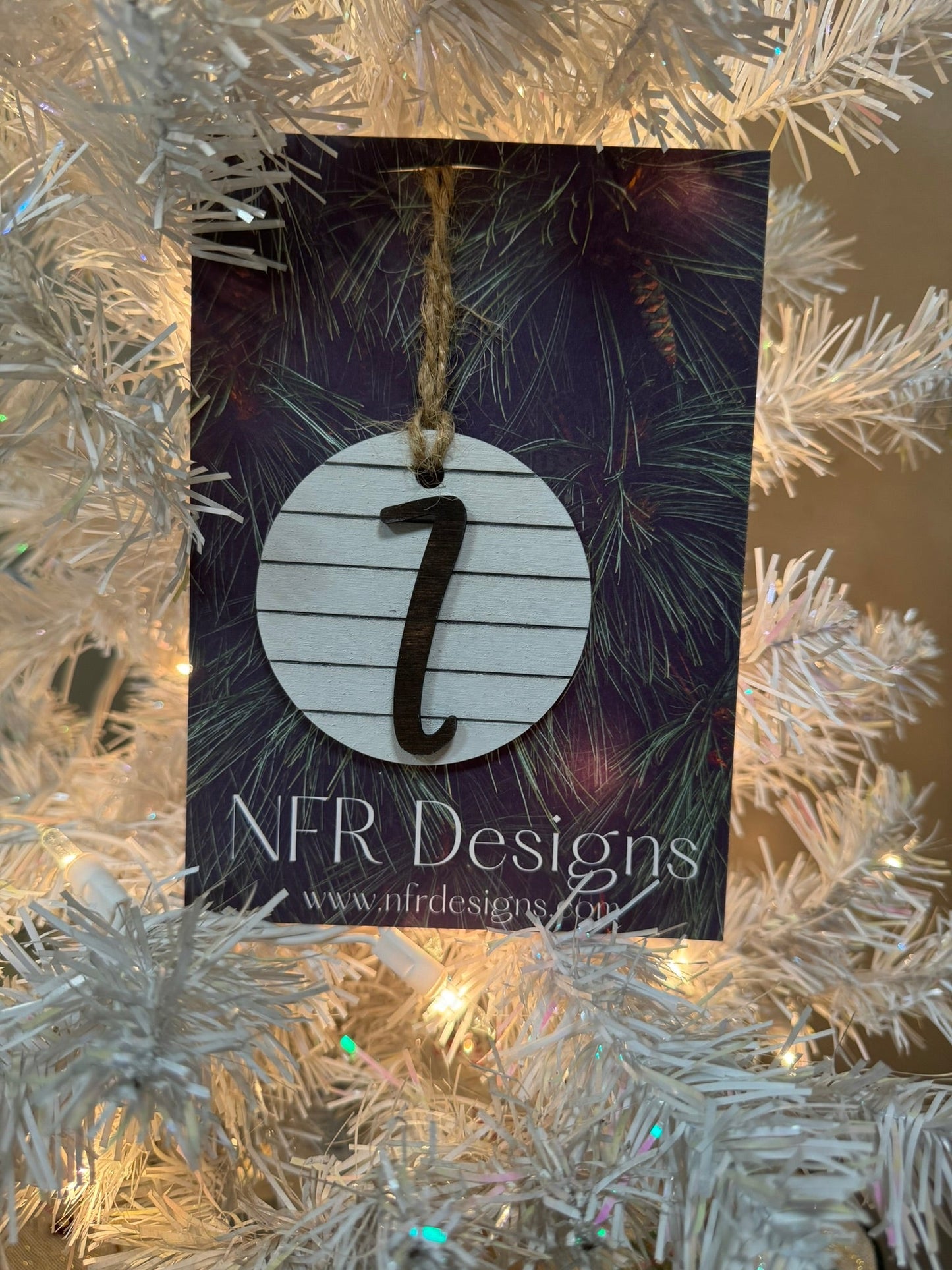 Shiplap Initial Christmas Ornament - Regular Font - Nifty Decor & More