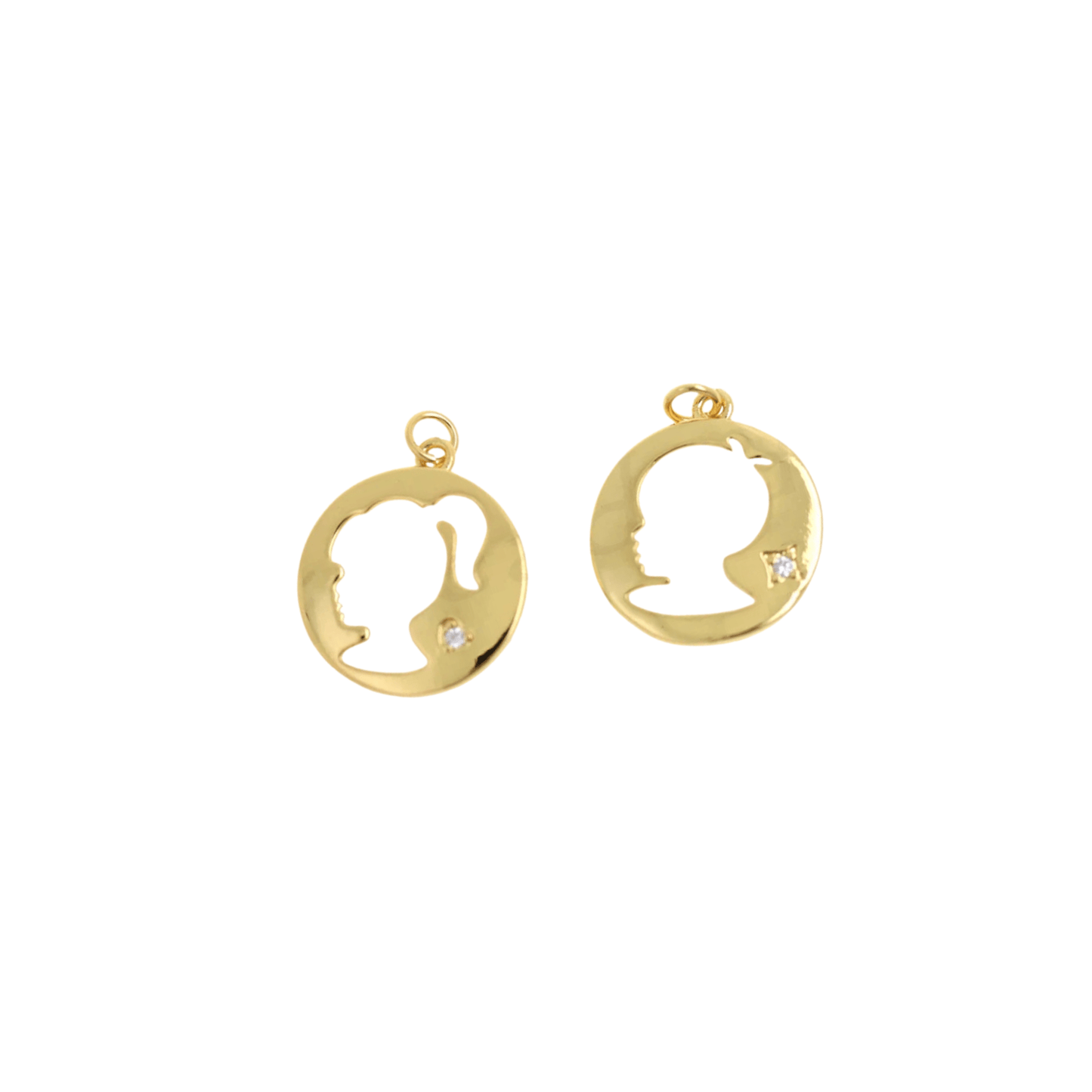 Silhouette Charm for Bracelet or Necklace, Adorable Boy & Girl Design Add - On, Sweet Keepsake Gift for New Parents - Nifty Decor & More