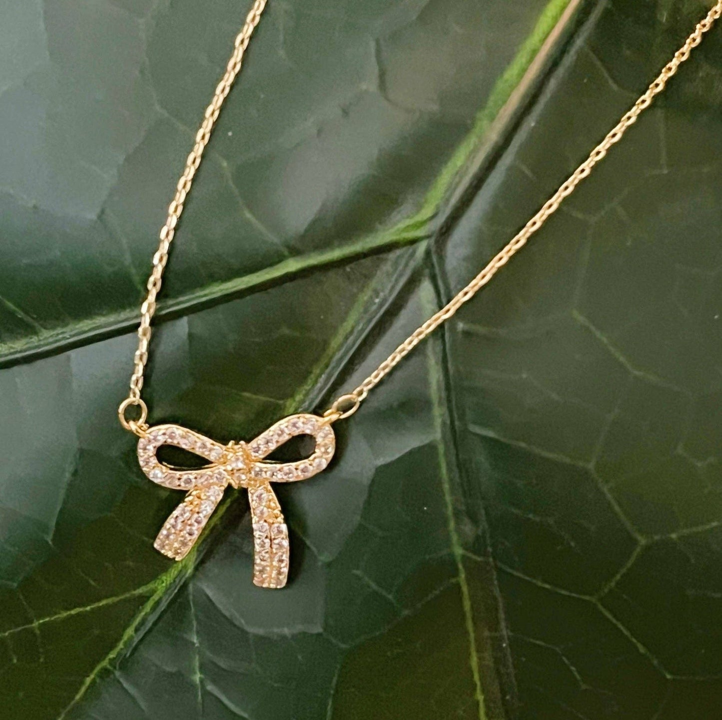 Simply Shine Bow Necklace, Delicate Chic Preppy Design for Stylish Women, Great Gift for Anniversaries or Holidays - Nifty Decor & More