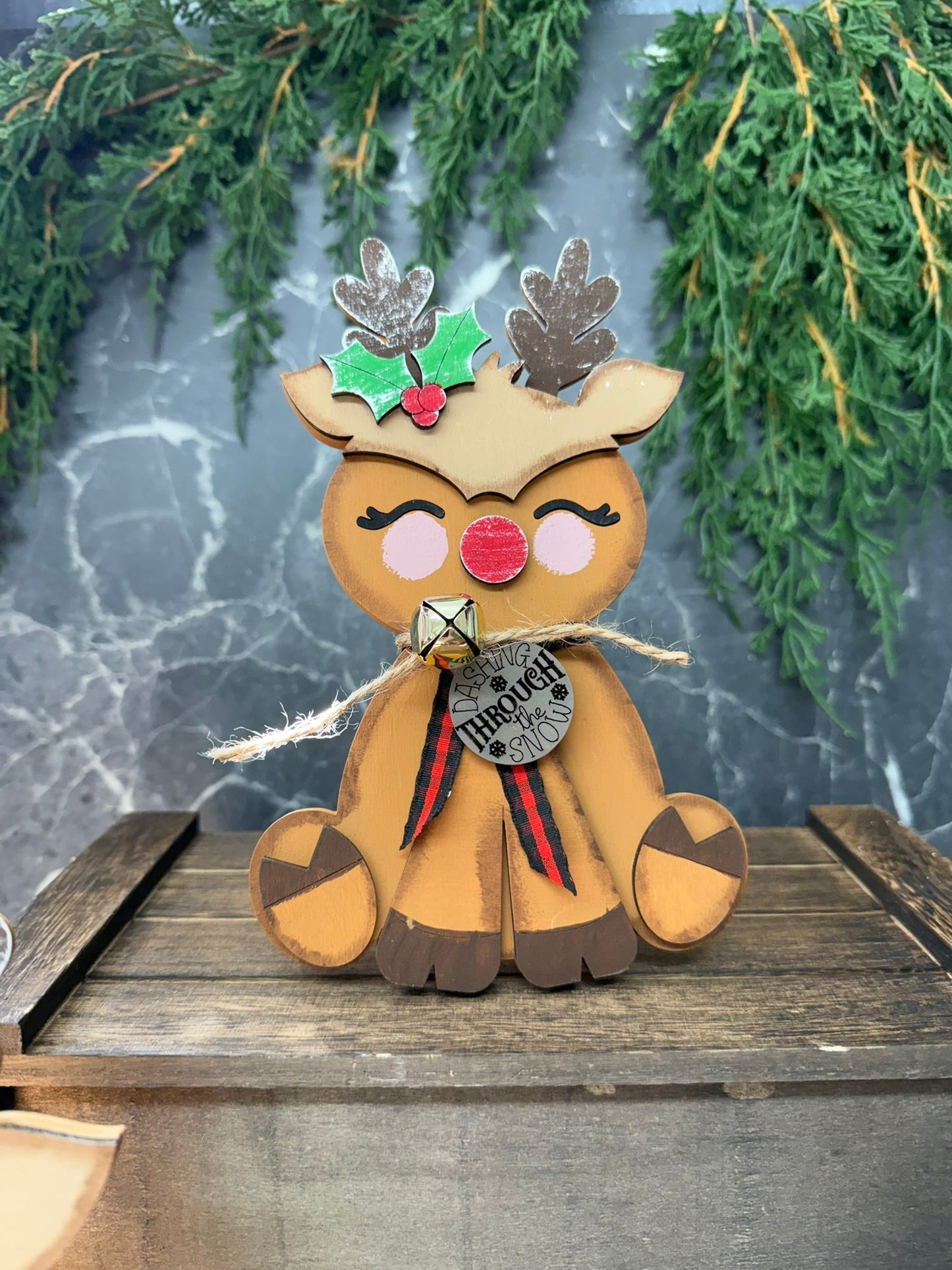 Sitting Reindeer Shelf Sitter - Nifty Decor & More