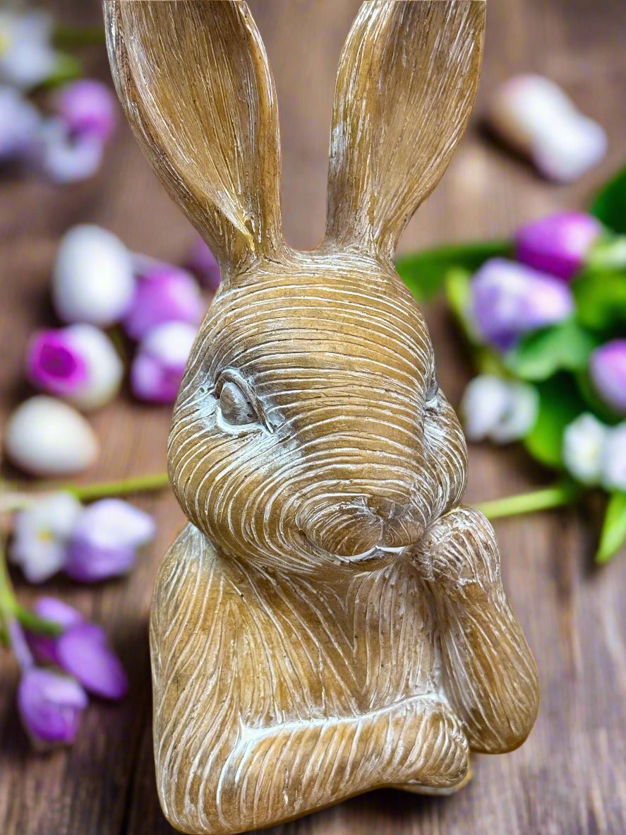 Small Resin Thinking Bunny | Cute Spring Decor | Charming Bunny Figurine | Perfect for Easter & Home Decoration - Nifty Decor & More