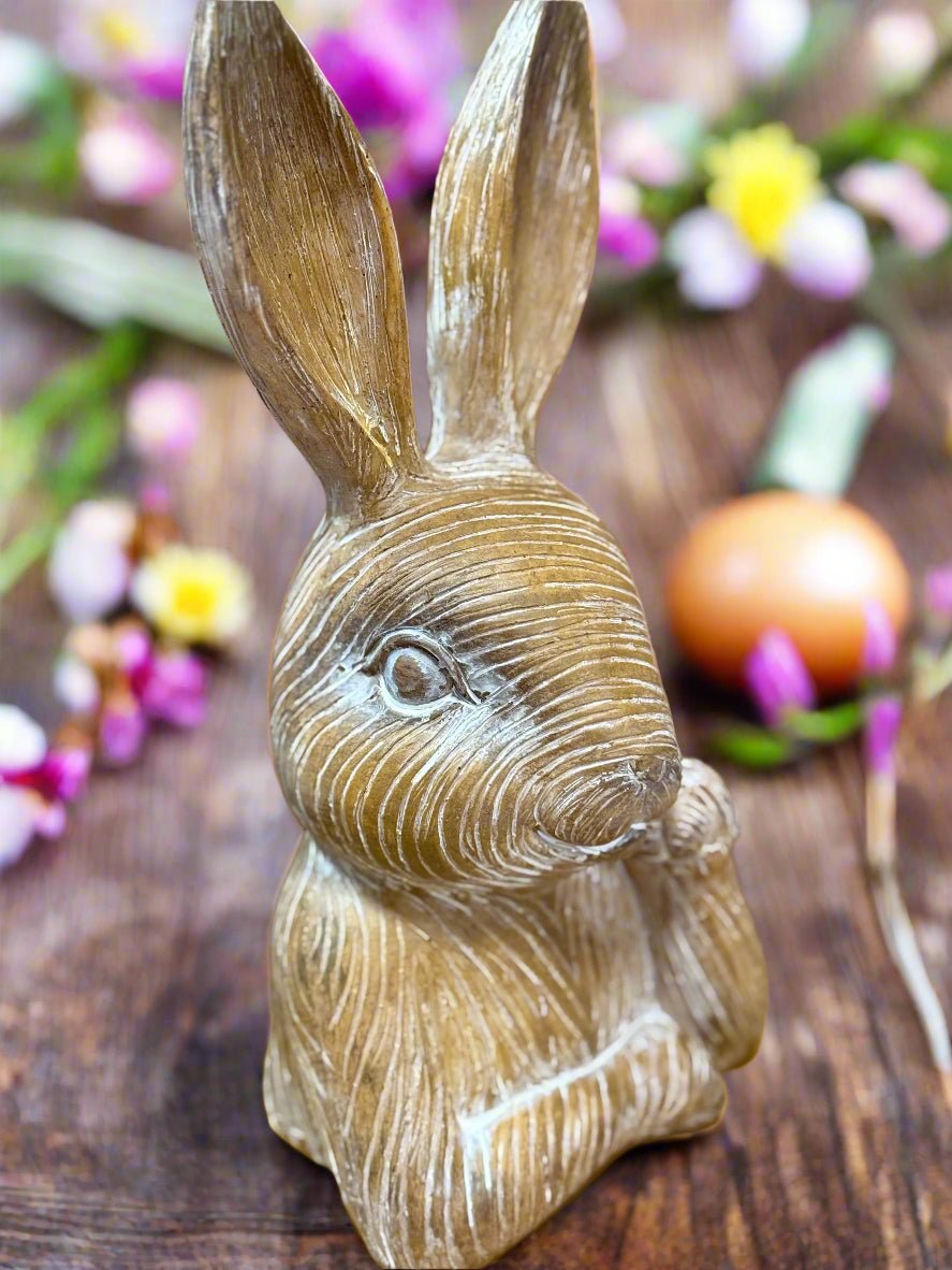 Small Resin Thinking Bunny | Cute Spring Decor | Charming Bunny Figurine | Perfect for Easter & Home Decoration - Nifty Decor & More