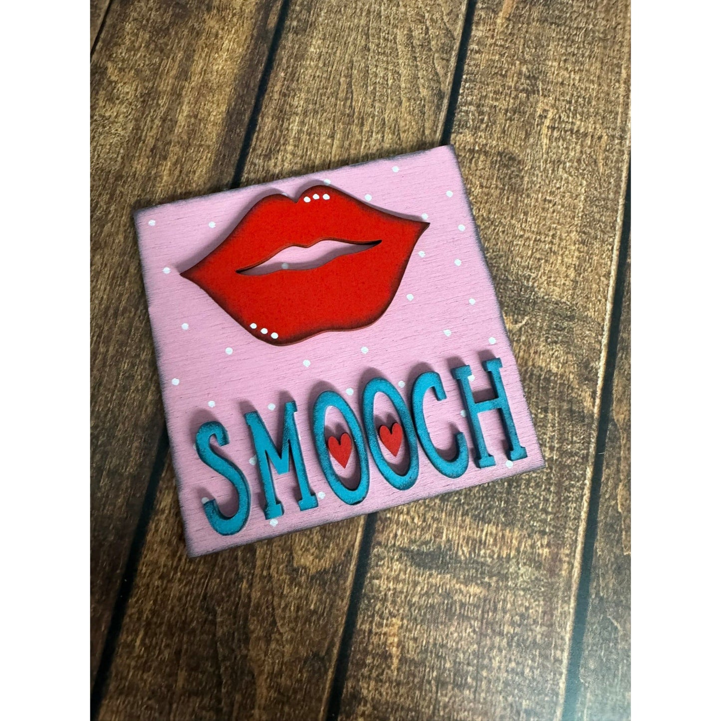 Smooch Valentine Leaning Sandwich Board Tiles - Set 4 PC Interchangeable Add On