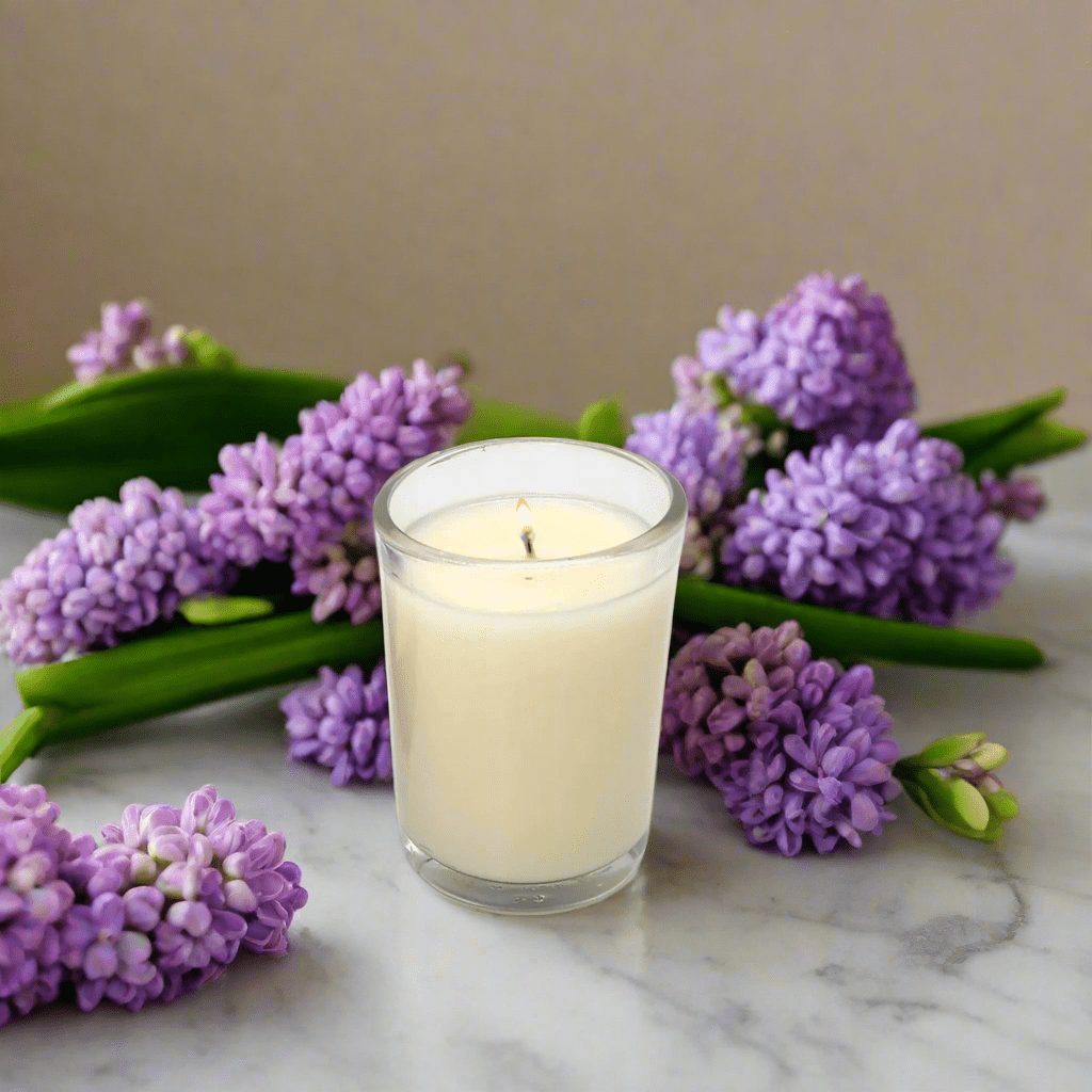 Spring Hyacinth 8 oz LUX Candle, Elegant Floral Scented Candle in Decorative Flower Box, Ideal Gift for Spring & Housewarming - Nifty Decor & More