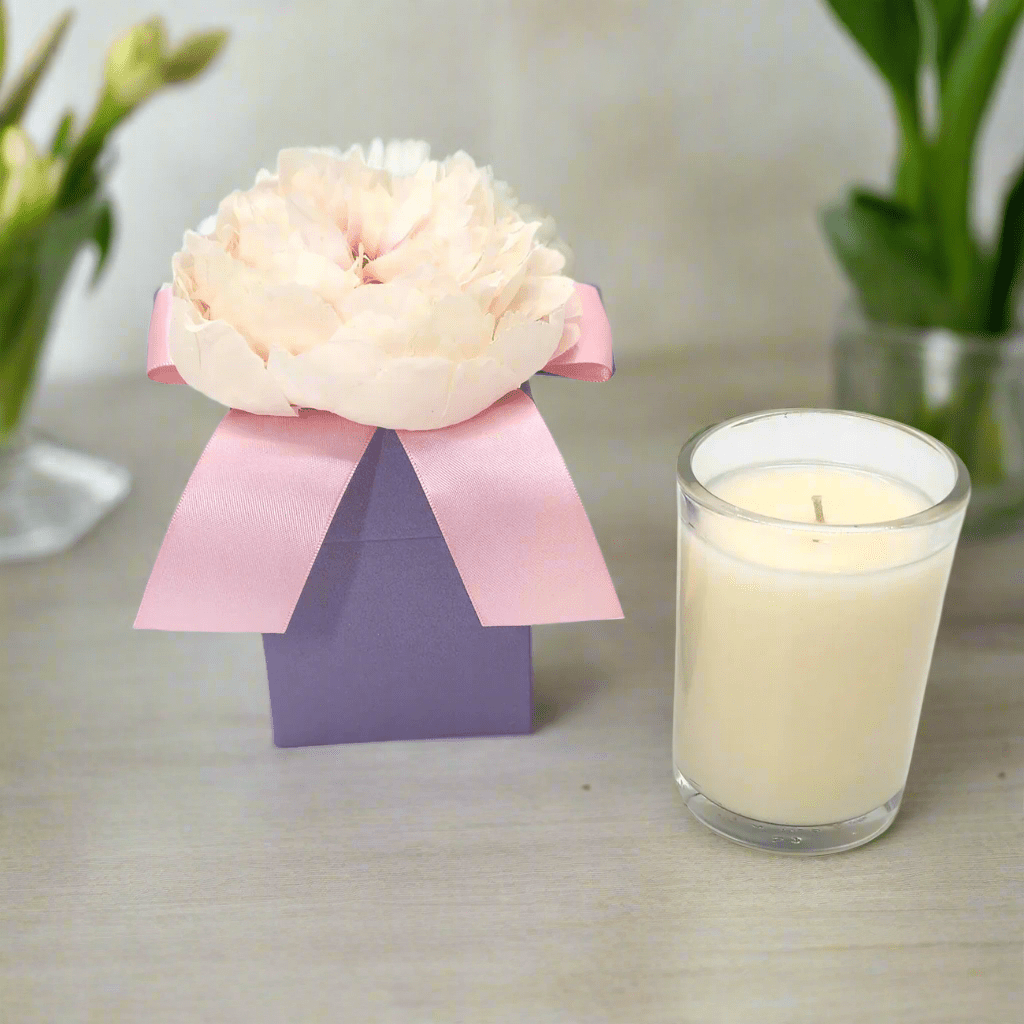 Spring Hyacinth 8 oz LUX Candle, Elegant Floral Scented Candle in Decorative Flower Box, Ideal Gift for Spring & Housewarming - Nifty Decor & More
