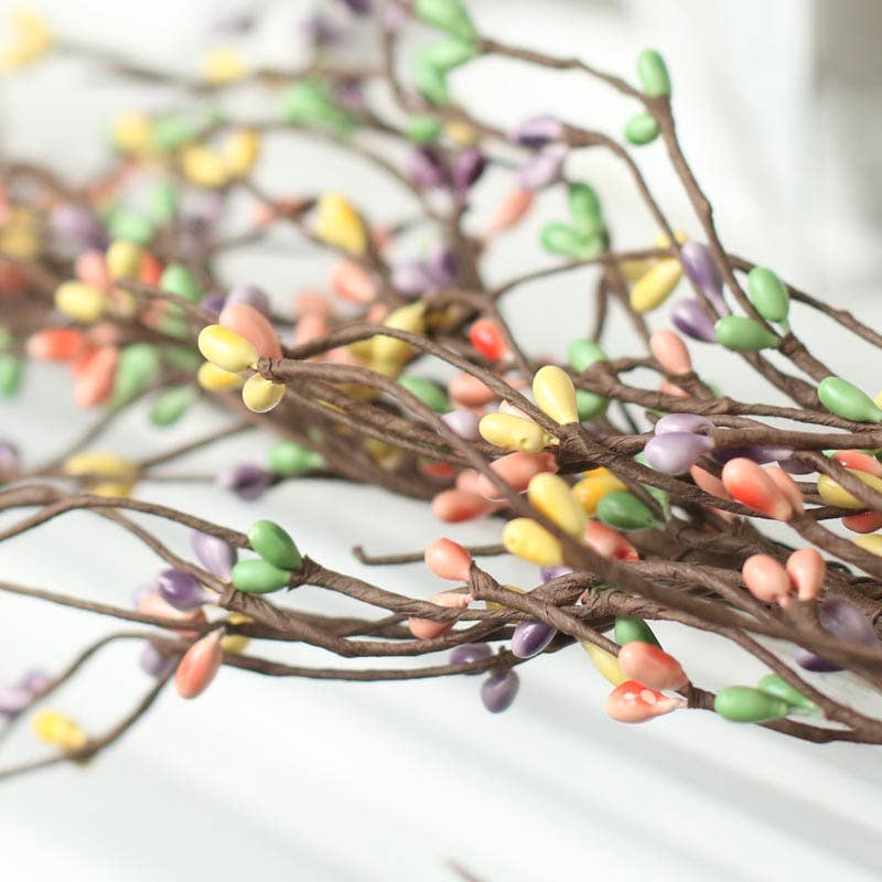 Spring Pastel Pip Berry Garland | RAZ - 56" Decorative Floral Accent | Country Farmhouse Home Décor | Rustic Spring Decor Garland
