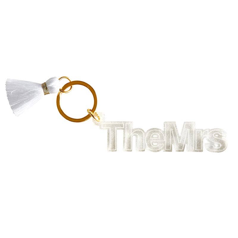 Stylish Acrylic Wedding Keychain Tags, Fun Keepsakes for Bridal Party, Unique Wedding Day Gift Ideas Favors The Mrs.