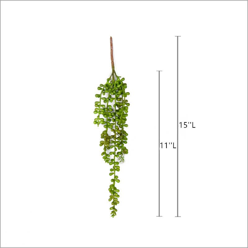 Succulents Soft Touch Faux String of Pearls Plant - Hanging Artificial Succulents for Home Decor & Indoor Garden