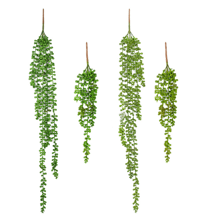 Succulents Soft Touch Faux String of Pearls Plant - Hanging Artificial Succulents for Home Decor & Indoor Garden