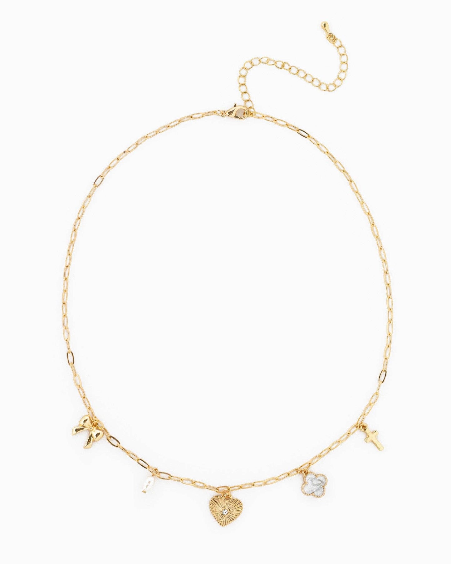 Sunburst Heart Mixed Charm Necklace, Bold & Radiant Accessory for Style Queens, Ideal Gift for Her - Nifty Decor & More