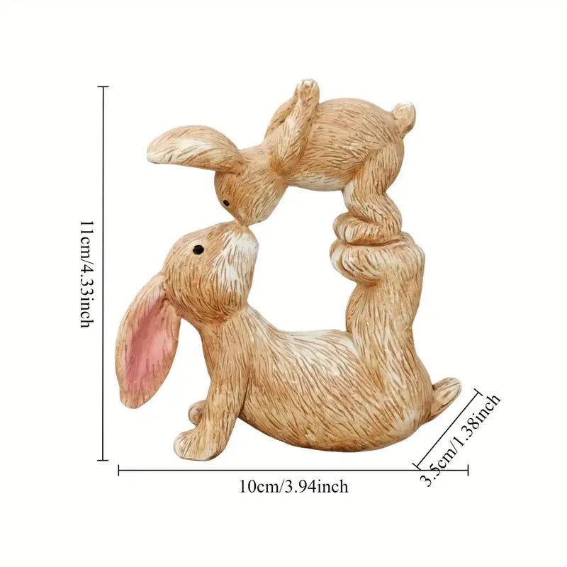 Sweet Kissing Bunny Resin Figurine, Adorable Handcrafted Decor, Perfect Gift for Bunny Lovers and Collectors animal figurine