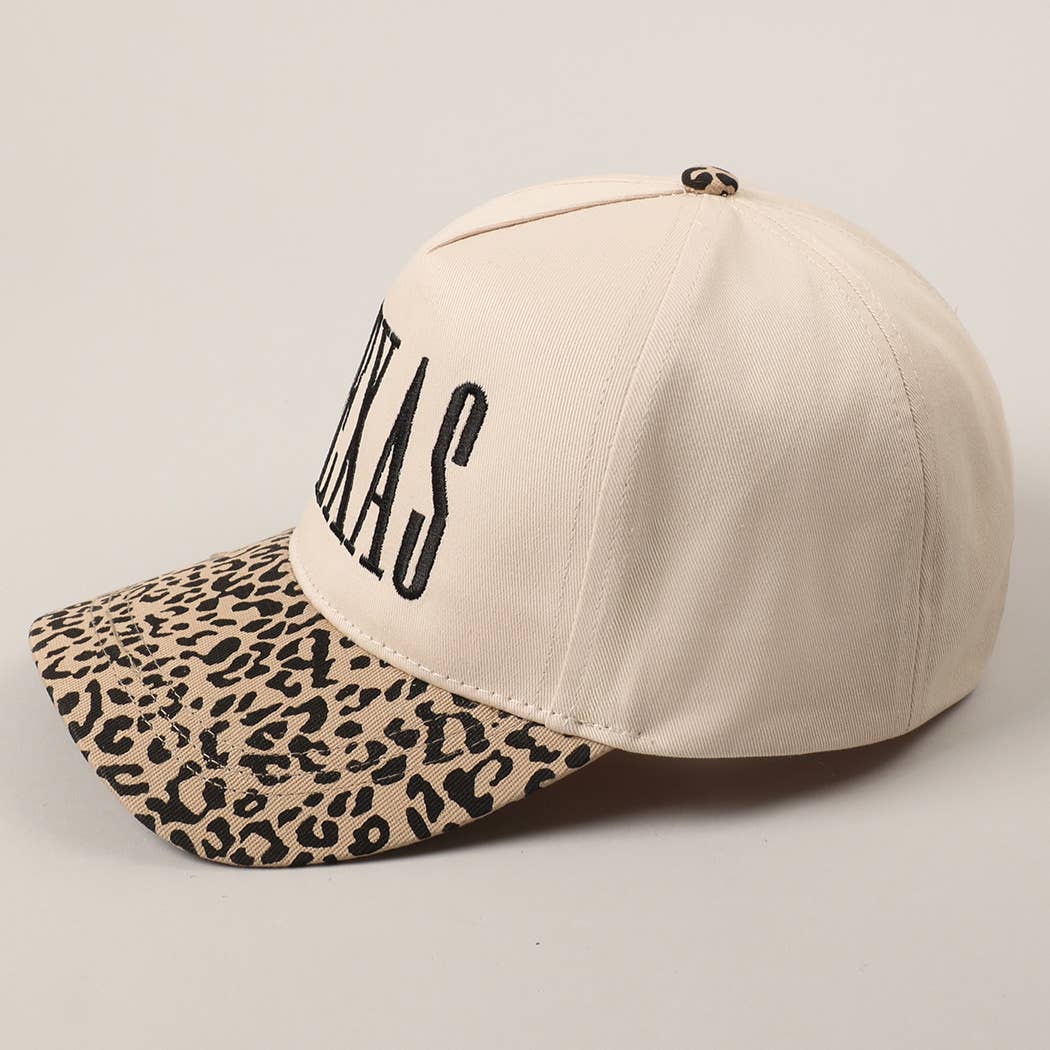 TEXAS Embroidery Leopard Two-Tone Trucker Hat, Chic Cowgirl Vibes for Everyday Wear, Ideal Gift for Texas Lovers & Fashionistas