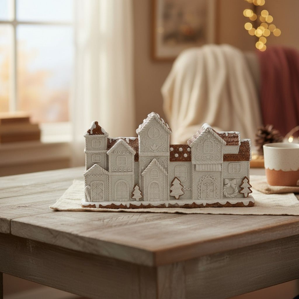 The Gerson Company 12"L Resin Holiday Gingerbread House Christmas Collectible
