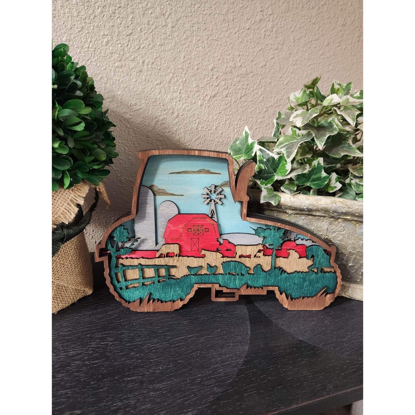 Tractor Scene 3D Layered 3D