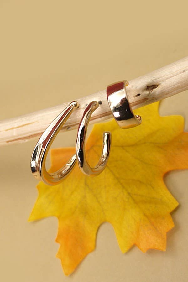Trio Hoop Earring Set, Stylish Mixed Size Hoops for Everyday Chic, Perfect Gift for Her Hoop Earrings