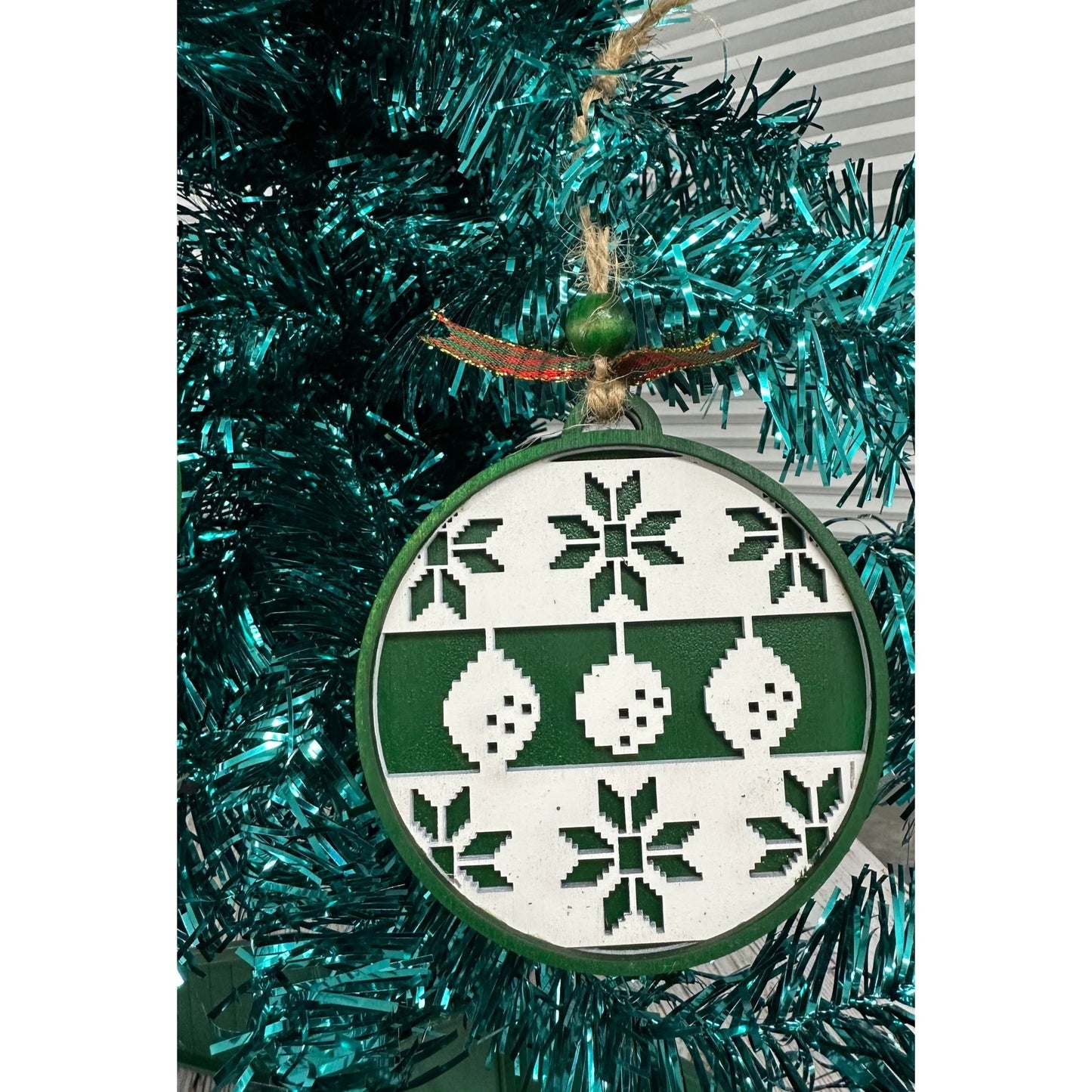 Ugly Sweater Ornaments Christmas Ornament Green with Ornaments